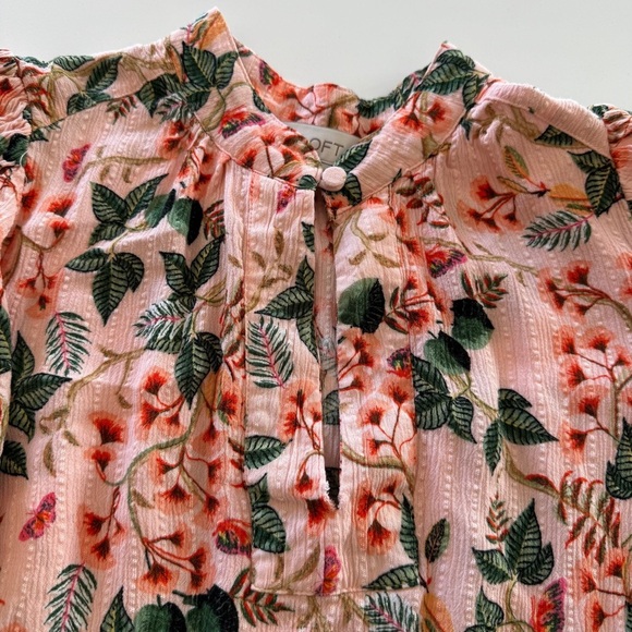 Loft- Size Small- Peach-Ruffle Sleeve-Short Sleeve-Women’s Small - Picture 9 of 9
